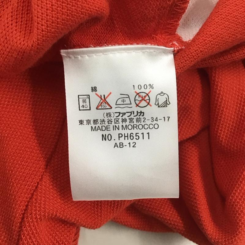 ラコステ LACOSTE ポロシャツ 半袖 半袖ポロシャツ 半袖カットソー 半袖シャツ 3 ロゴ、文字 白 / ホワイト / X 橙 / オレンジ /  メンズ USED 古着 中古 10111040