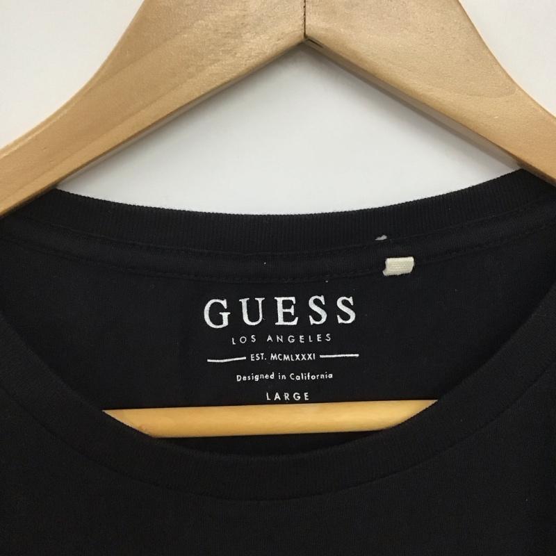 ゲス Guess Tシャツ 半袖 半袖カットソー プリントTシャツ クルーネックカットソー L プリント 黒 / ブラック /  メンズ USED 古着 中古 10145047