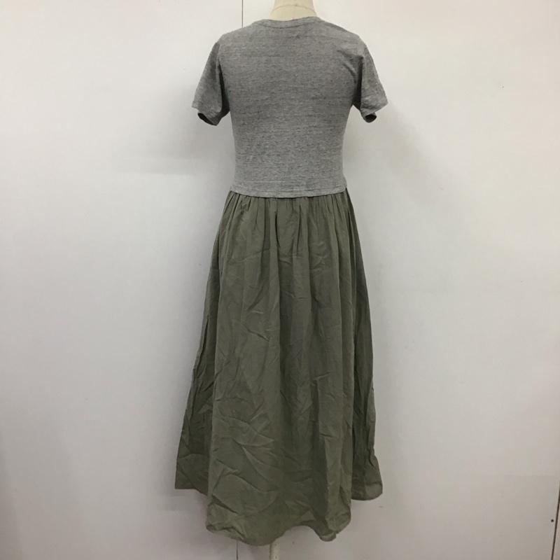 ビーミング バイ ビームス B:MING by BEAMS ワンピース ロングスカート 93-26-0330-213 トンプキン ショートスリーブ ワンピース19SS 無地 灰 / グレー / X カーキ / カーキ /  レディース USED 古着 中古 10115313