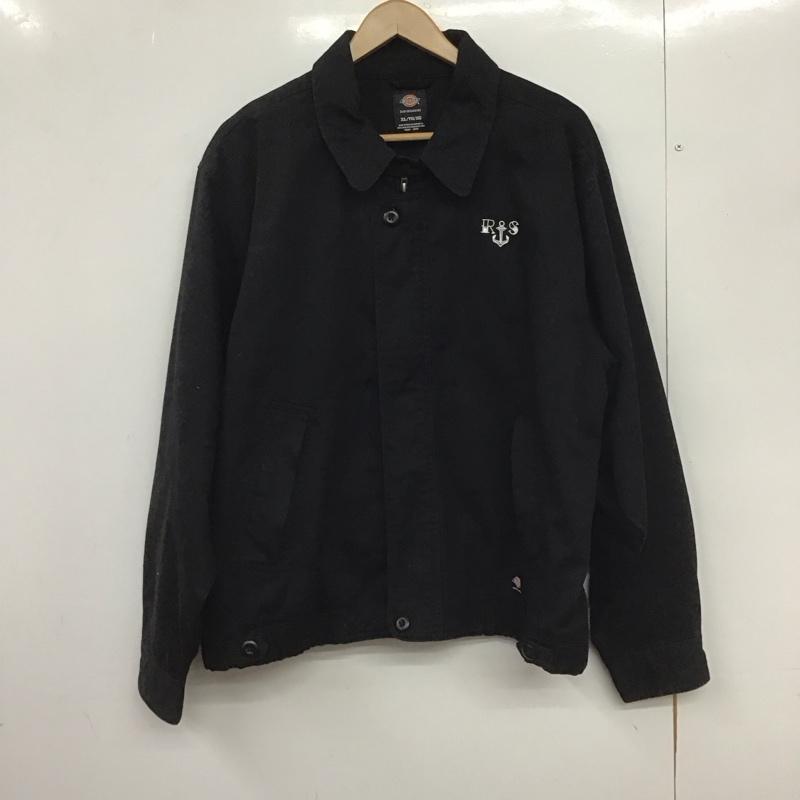 ディッキーズ Dickies ジャケット、上着 ジャンパー、ブルゾン ジップアップジャケット アウター カジュアルジャケット XL ロゴ、文字 黒 / ブラック /  メンズ USED 古着 中古 10148772