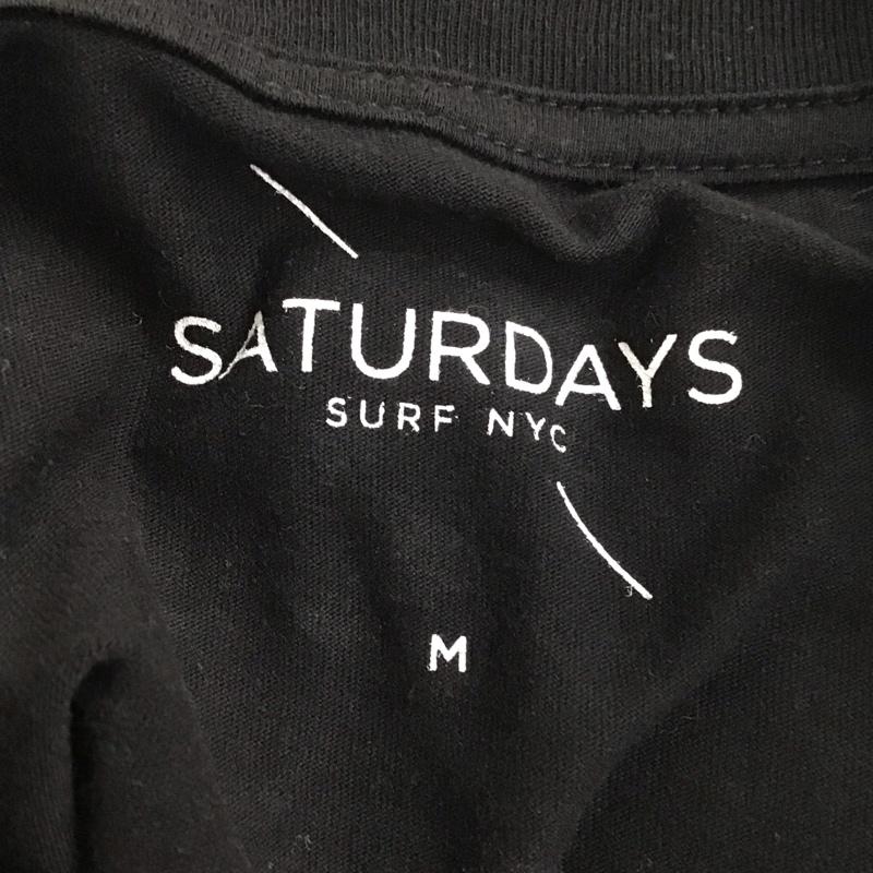 サタデーズサーフニューヨークシティー SATURDAYS SURF NYC Tシャツ 半袖 半袖カットソー プリントTシャツ クルーネックカットソー M ロゴ、文字 黒 / ブラック /  メンズ USED 古着 中古 10113152