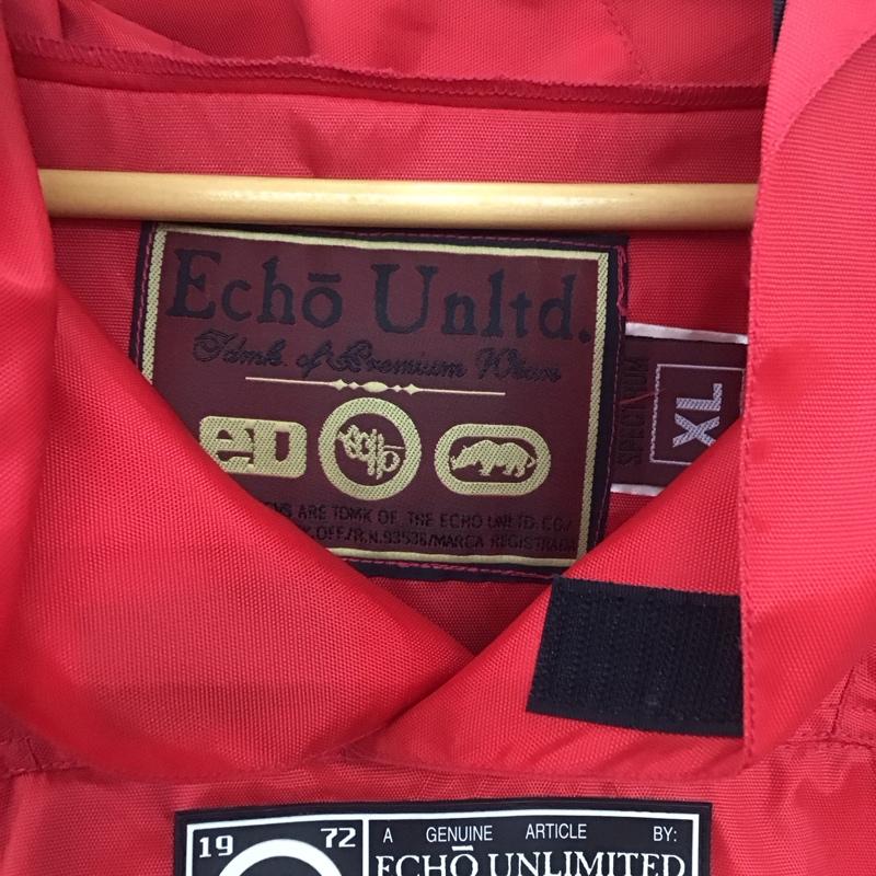 エコーアンリミテッド ECKOUNLTD ジャケット、上着 ジャンパー、ブルゾン プルオーバージャケットパーカー アウター ナイロンジャケット XL ロゴ、文字 赤 / レッド /  メンズ USED 古着 中古 10148363