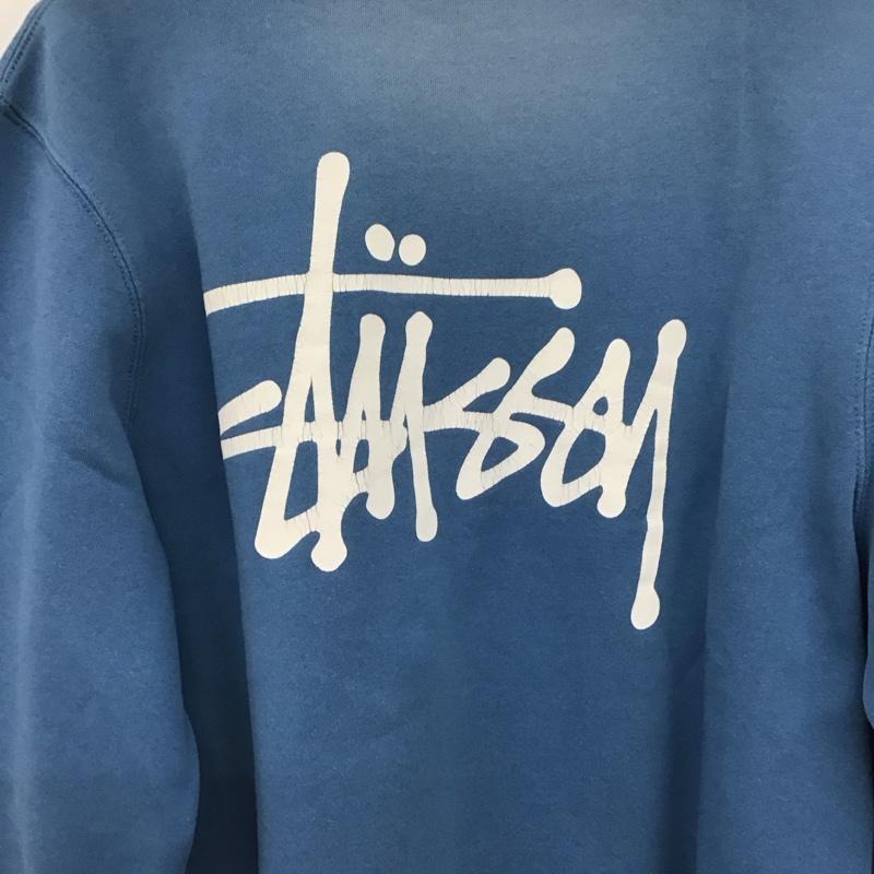 ステューシー STUSSY トレーナー 長袖 長袖トレーナー スウェット クルーネック プルオーバー M ロゴ、文字 青 / ブルー /  メンズ USED 古着 中古 10147753