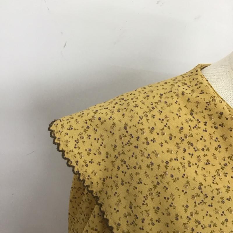エヘカソポ ehka sopo ワンピース ロングスカート 1107027 ビッグカラー 長袖 FREE 花柄 マスタード / マスタード /  レディース USED 古着 中古 10123033