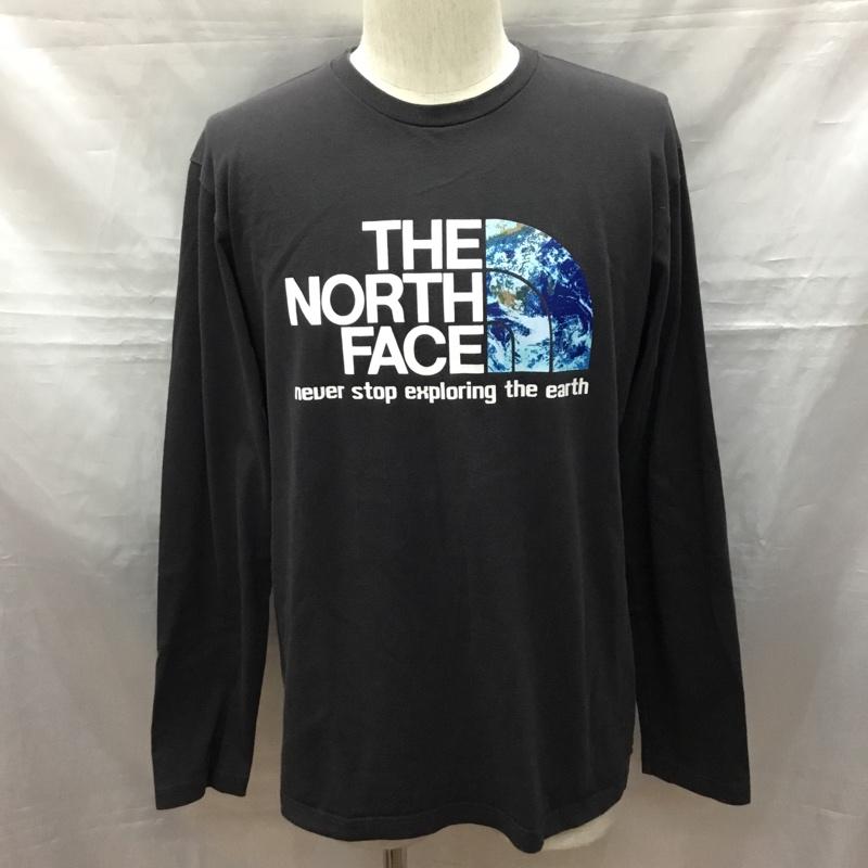 ザノースフェイス THE NORTH FACE カットソー 長袖 NT34015X EARTHLOGOLSTEE アースロゴロングスリーブTシャツ 長袖カットソー プリントTシャツ XL ロゴ、文字 黒 / ブラック /  メンズ USED 古着 中古 10116689