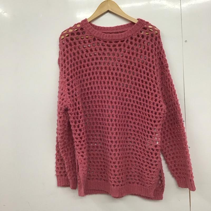 ニコアンド niko and... ニット、セーター 長袖 NKN36680RM メッシュニット FREE 無地 桃 / ピンク /  レディース USED 古着 中古 10147241