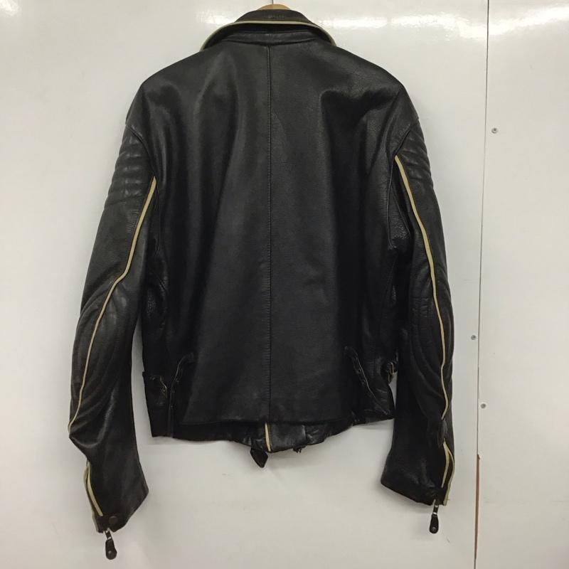 エンポリオアルマーニ EMPORIO ARMANI ジャケット、上着 ジャンパー、ブルゾン ジップアップジャケット レザージャケット アウター 無地 黒 / ブラック /  メンズ USED 古着 中古 10140263