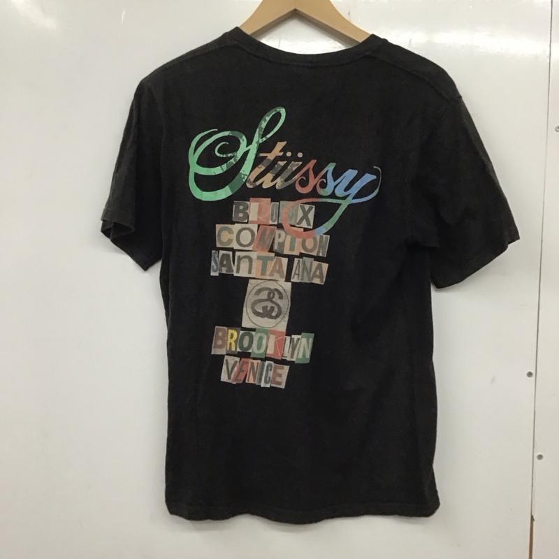 ステューシー STUSSY Tシャツ 半袖 半袖カットソー プリントTシャツ クルーネックカットソー S プリント 黒 / ブラック /  メンズ USED 古着 中古 10135888