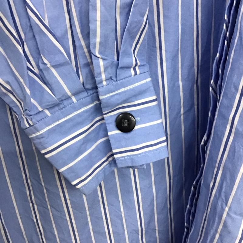 ケービーエフ KBF ワンピース ロングスカート 長袖シャツワンピース ロングワンピース フレアスカート ONE SIZE ストライプ 水色 / ライトブルー /  レディース USED 古着 中古 10141321