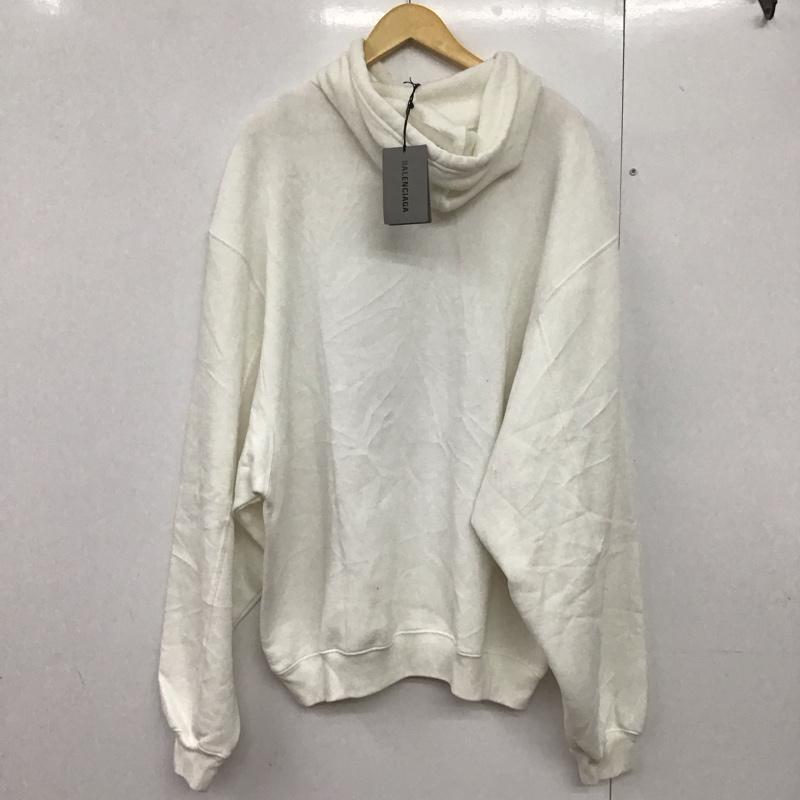 バレンシアガ BALENCIAGA パーカー 長袖 641679 TJVI6 LANGUAGE ランゲージプリント プルオーバー XS ロゴ、文字 X プリント 白 / ホワイト /  メンズ USED 古着 中古 10141195