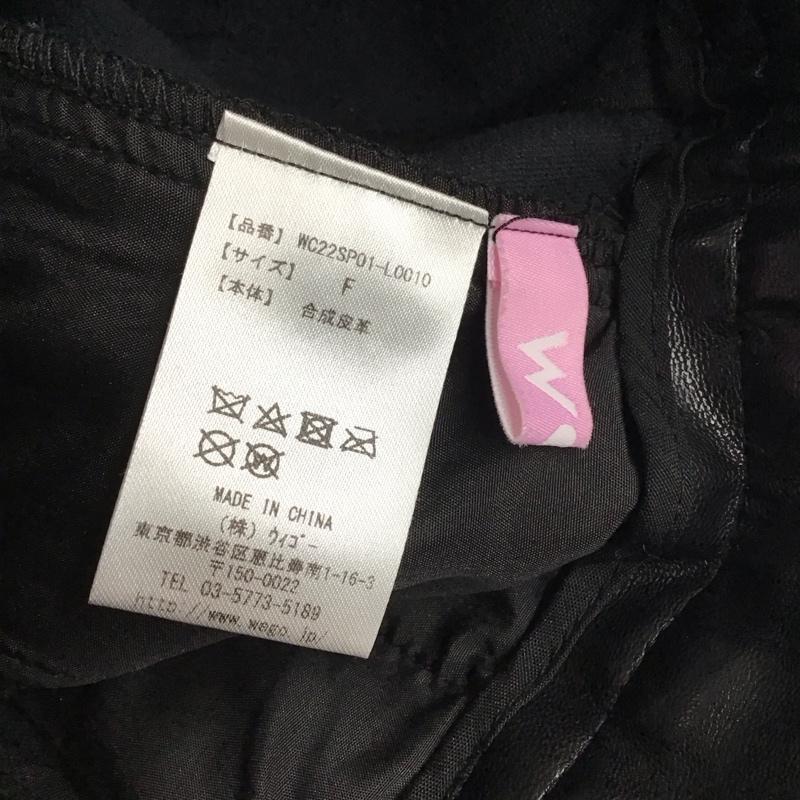 ダブル シー WC パンツ ショートパンツ WC22SP01-L0010 フェイクレザータックショートパンツ FREE 無地 黒 / ブラック /  レディース USED 古着 中古 10115338