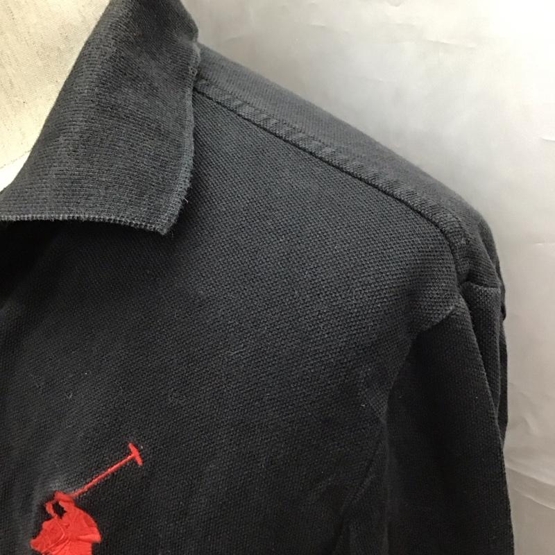 ポロラルフローレン POLO RALPH LAUREN ポロシャツ 長袖 長袖ポロシャツ カラーシャツ ロングスリーブカットソー S ロゴ、文字 黒 / ブラック /  メンズ USED 古着 中古 10116263