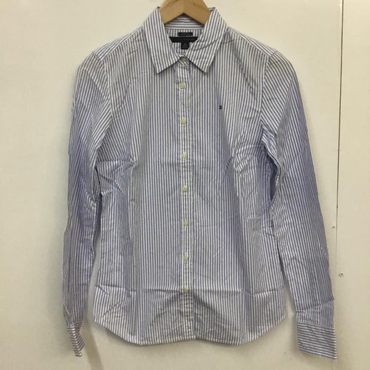 トミーヒルフィガー TOMMY HILFIGER シャツ、ブラウス 長袖 チェック XXS ストライプ 青 / ブルー / X 白 / ホワイト /  レディース USED 古着 中古 10000006