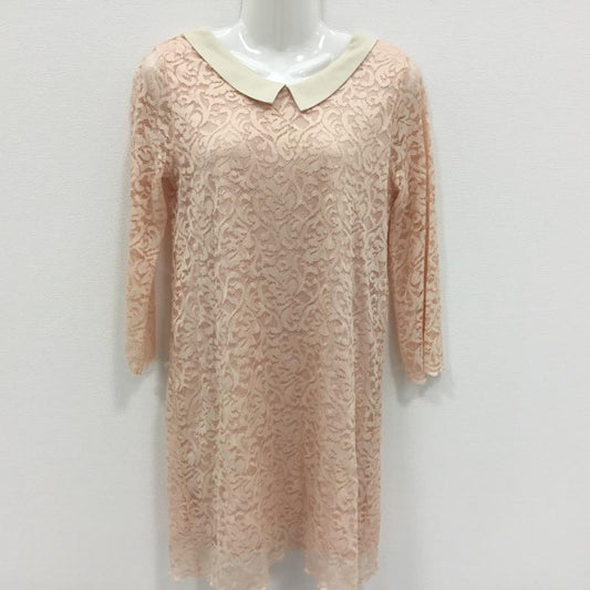 ナチュラルビューティーベーシック NATURAL BEAUTY BASIC ワンピース ミニスカート M  桃 / ピンク / X ベージュ / ベージュ /  レディース USED 古着 中古 10000145