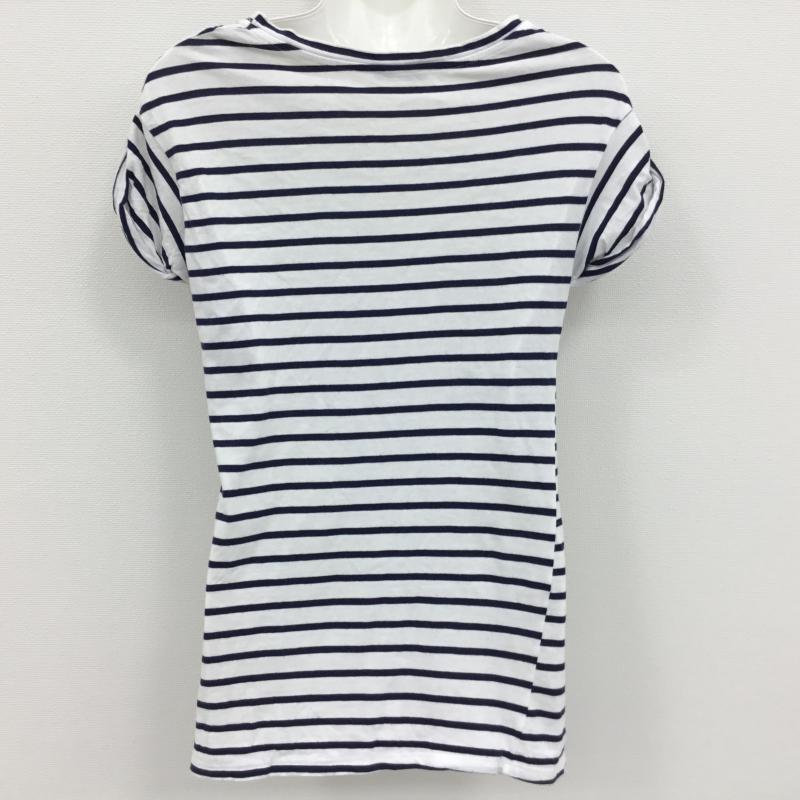 ザラ ZARA TRAFALUC Tシャツ 半袖 S ボーダー柄 白 / ホワイト / X 紺 / ネイビー /  レディース USED 古着 中古 10000161