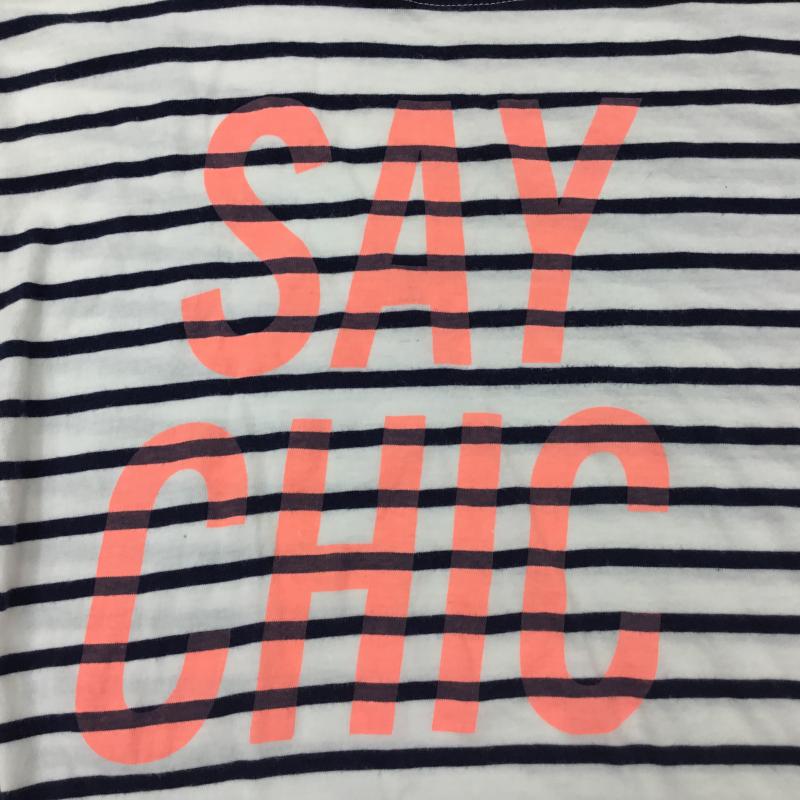 ザラ ZARA TRAFALUC Tシャツ 半袖 S ボーダー柄 白 / ホワイト / X 紺 / ネイビー /  レディース USED 古着 中古 10000161