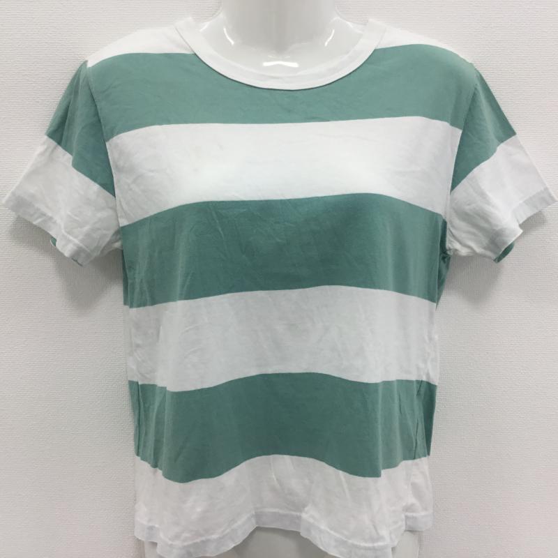 ビームスボーイ BEAMS BOY Tシャツ 半袖 ボーダー柄 白 / ホワイト / X 緑 / グリーン /  レディース USED 古着 中古 10000177