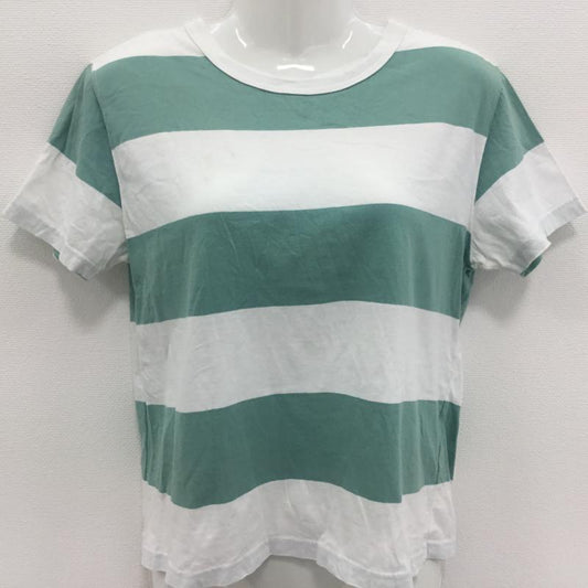 ビームスボーイ BEAMS BOY Tシャツ 半袖 ボーダー柄 白 / ホワイト / X 緑 / グリーン /  レディース USED 古着 中古 10000177