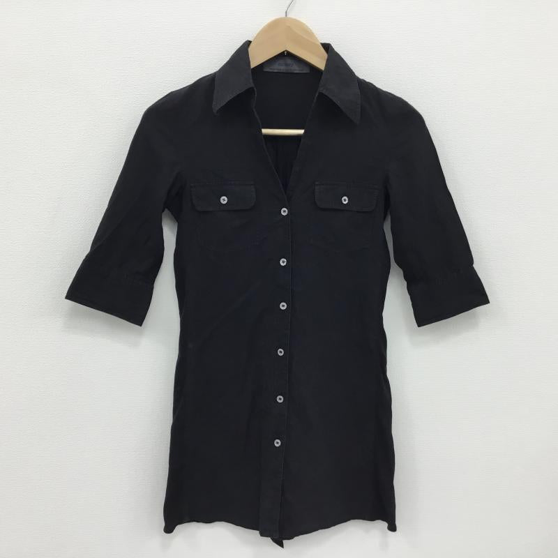 マウジー MOUSSY シャツ、ブラウス 七分袖 1 無地 黒 / ブラック /  レディース USED 古着 中古 10000276