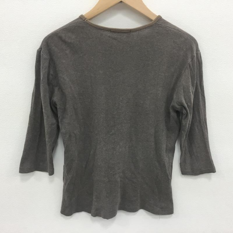 レイジブルー RAGEBLUE カットソー 七分袖 M ボーダー柄 灰 / グレー / X 茶 / ブラウン /  メンズ USED 古着 中古 10000389