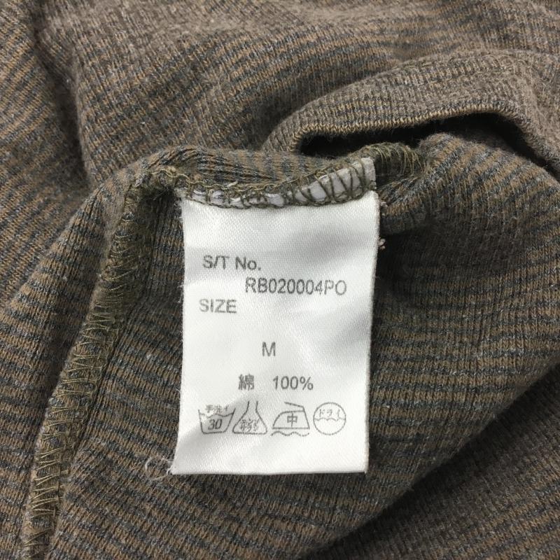 レイジブルー RAGEBLUE カットソー 七分袖 M ボーダー柄 灰 / グレー / X 茶 / ブラウン /  メンズ USED 古着 中古 10000389