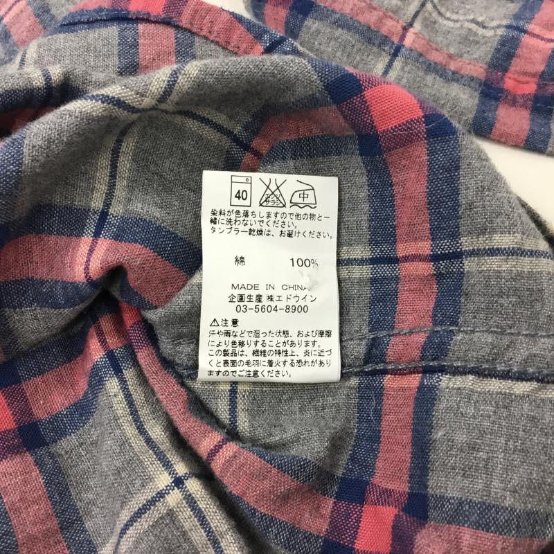 リー Lee シャツ、ブラウス 長袖 S チェック 灰 / グレー / X 桃 / ピンク / X 青 / ブルー /  レディース USED 古着 中古 10000488