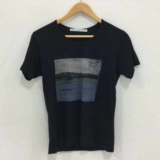 ステュディオス STUDIOUS Tシャツ 半袖 S プリント 黒 / ブラック /  メンズ USED 古着 中古 10000501