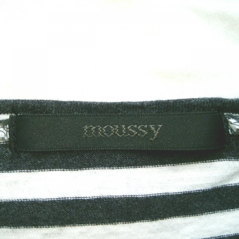 マウジー MOUSSY カットソー 長袖 2 ボーダー柄 灰 / グレー / X 黒 / ブラック /  レディース USED 古着 中古 10000519