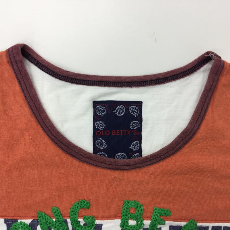 オールドベティーズ OLD BETTY'S Tシャツ 半袖 プリント X 刺繍 白 / ホワイト / X 橙 / オレンジ / X 赤 / レッド / X 紺 / ネイビー /  レディース USED 古着 中古 10000563