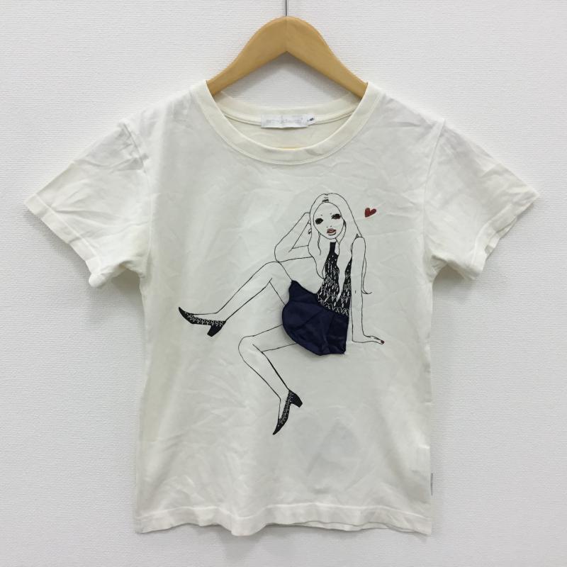 アースミュージックアンドエコロジー earth music&ecology Tシャツ 半袖 S プリント 白 / ホワイト /  レディース USED 古着 中古 10000584