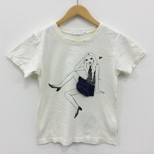 アースミュージックアンドエコロジー earth music&ecology Tシャツ 半袖 S プリント 白 / ホワイト /  レディース USED 古着 中古 10000584