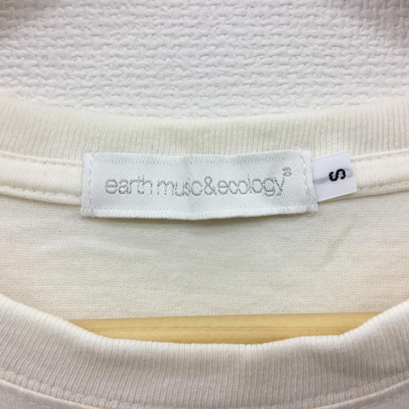 アースミュージックアンドエコロジー earth music&ecology Tシャツ 半袖 S プリント 白 / ホワイト /  レディース USED 古着 中古 10000584