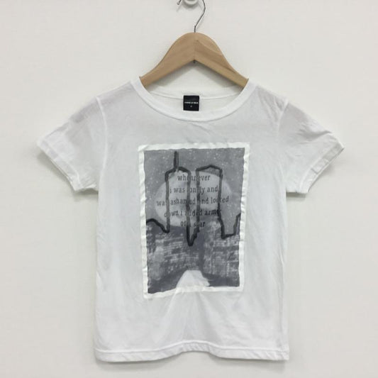 コムサウォーク COMME CA WALK Tシャツ 半袖 M ロゴ、文字 X プリント 白 / ホワイト /  レディース USED 古着 中古 10000605