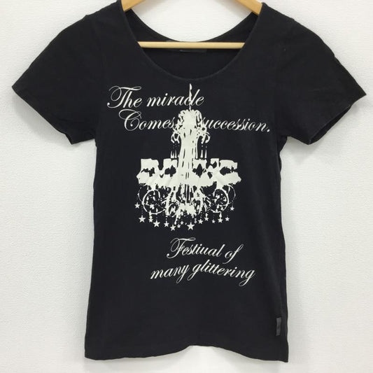 イーハイフンワールドギャラリー E hyphen world gallery Tシャツ 半袖 プリント 黒 / ブラック / X 白 / ホワイト /  レディース USED 古着 中古 10000606