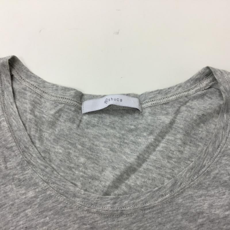 シュカ SHUCA Tシャツ 半袖 L プリント 灰 / グレー /  レディース USED 古着 中古 10000610
