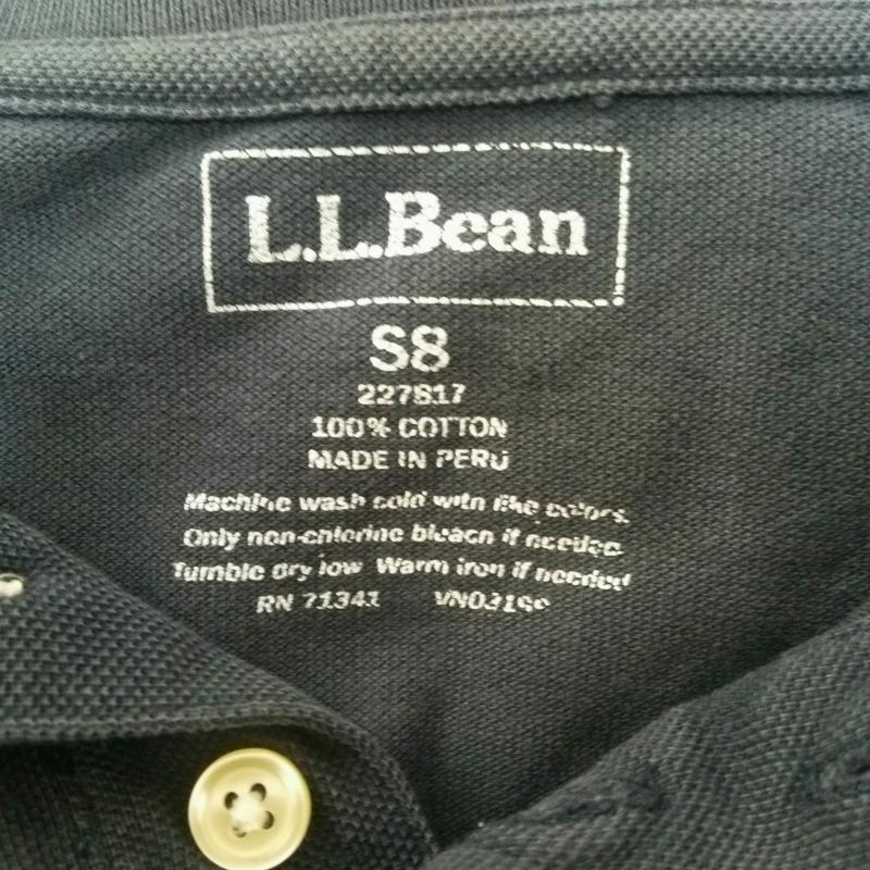 エルエルビーン L.L.Bean ポロシャツ 長袖 無地 紺 / ネイビー /  ボーイズ USED 古着 中古 10000836
