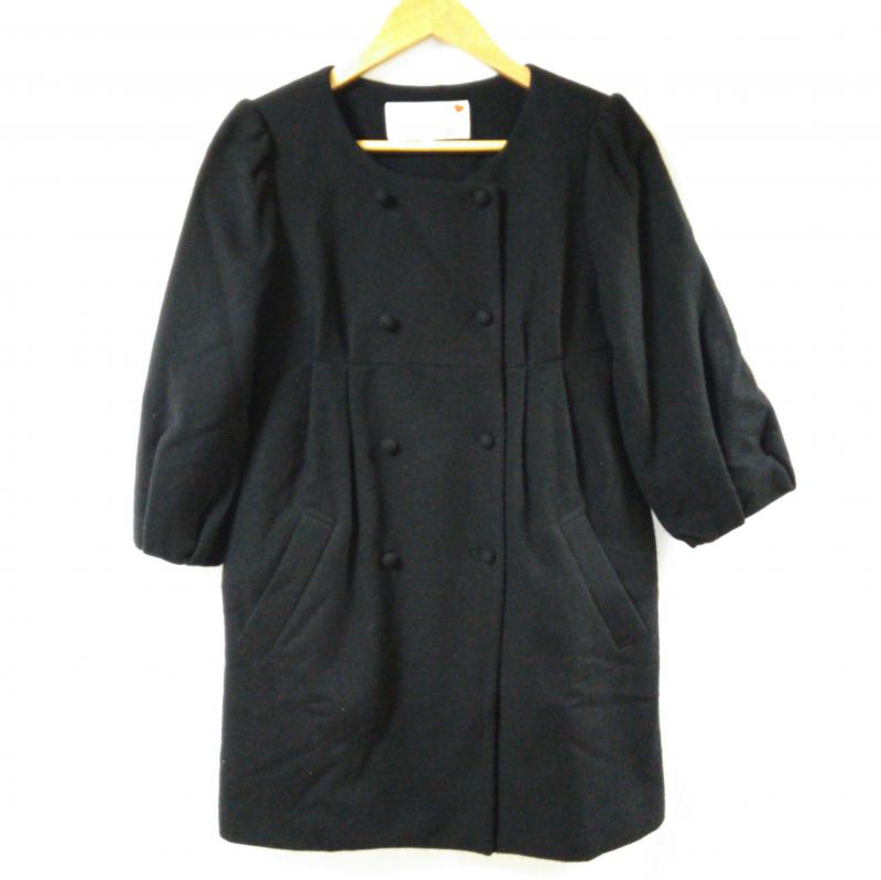 リッチ rich コート コート一般 M 無地 黒 / ブラック /  レディース USED 古着 中古 10001224