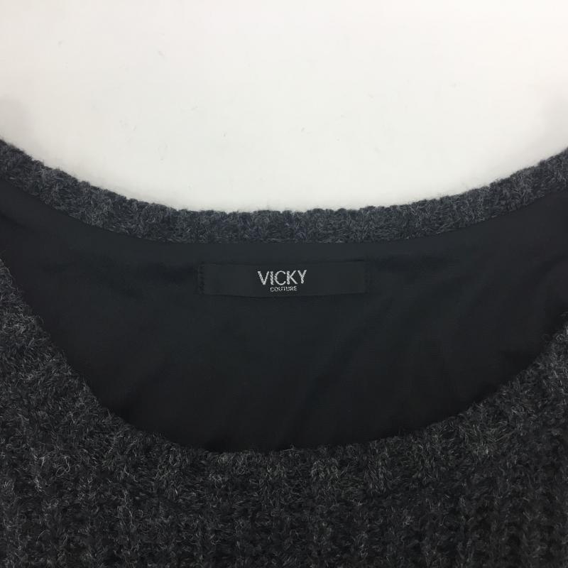ビッキークチュール VICKYCOUTURE チュニック 長袖 2 無地 黒 / ブラック /  レディース USED 古着 中古 10001374