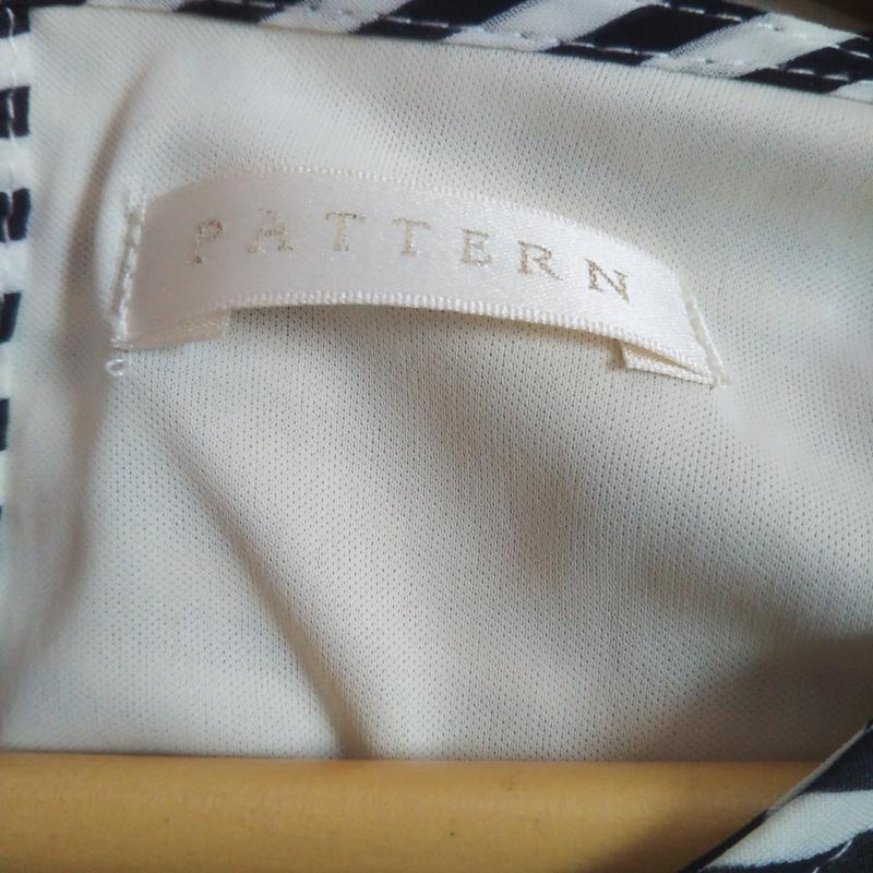 パターン PATTERN チュニック 半袖 M ボーダー柄 黒 / ブラック / X 白 / ホワイト /  レディース USED 古着 中古 10001411