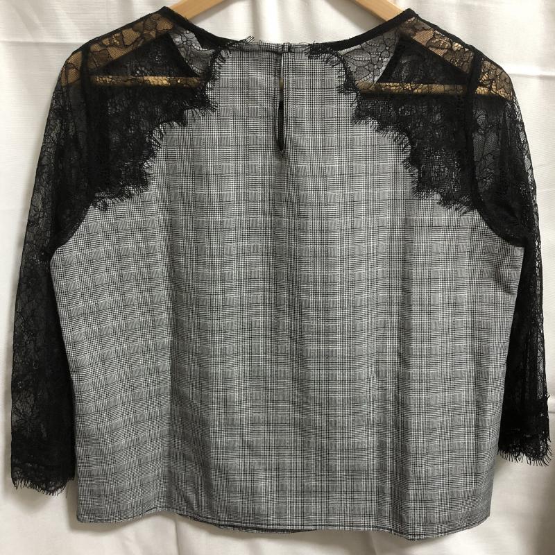 ザラベーシック ZARA BASIC シャツ、ブラウス 七分袖 M 刺繍 X 幾何柄 白 / ホワイト / X 黒 / ブラック /  レディース USED 古着 中古 10001624