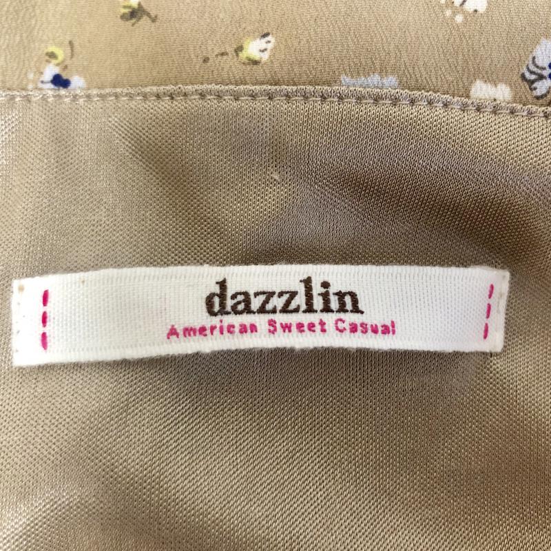 ダズリン dazzlin ワンピース ひざ丈スカート S 花柄 ベージュ / ベージュ / X 白 / ホワイト / X 青 / ブルー /  レディース USED 古着 中古 10001687