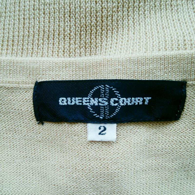 クイーンズコート QUEENS COURT ニット、セーター 半袖 2 無地 ベージュ / ベージュ /  レディース USED 古着 中古 10001824
