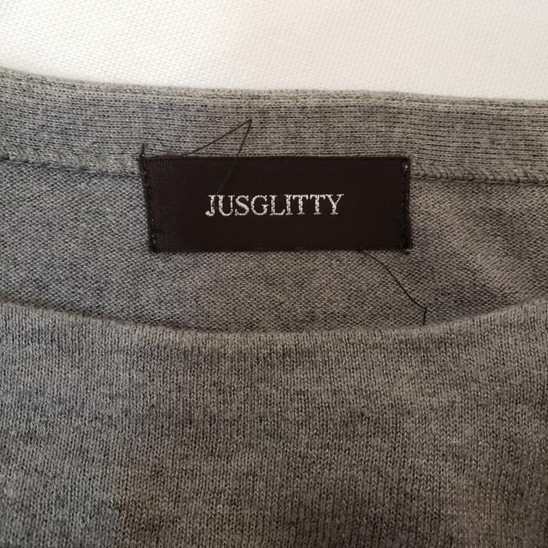 ジャスグリッティー JUSGLITTY カットソー 七分袖 2 ボーダー柄 灰 / グレー / X 黒 / ブラック /  レディース USED 古着 中古 10001853