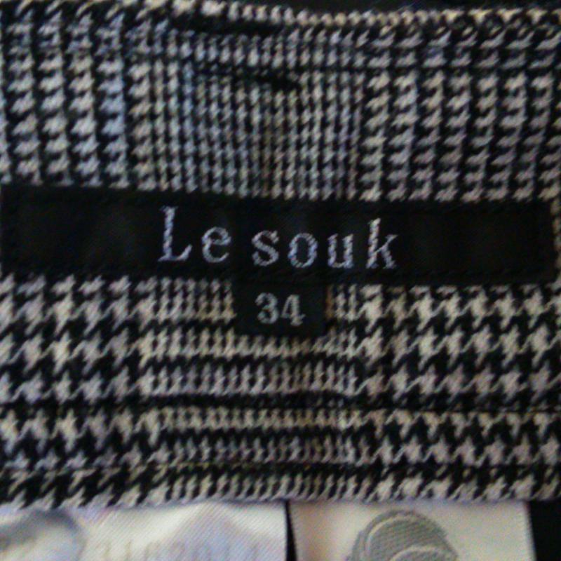 ルスーク LESOUK パンツ ショートパンツ 34インチ 千鳥格子 黒 / ブラック / X 白 / ホワイト /  レディース USED 古着 中古 10001996