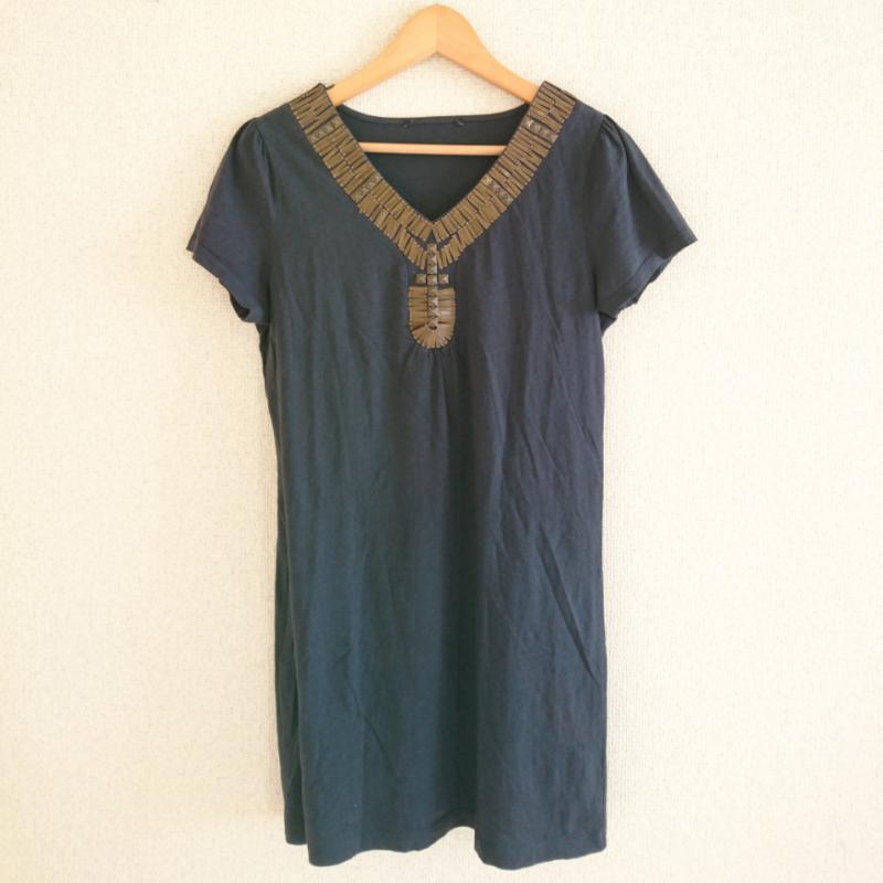 ローラアシュレイロンドン LAURA ASHLEY london Tシャツ 半袖 無地 黒 / ブラック /  レディース USED 古着 中古 10002073