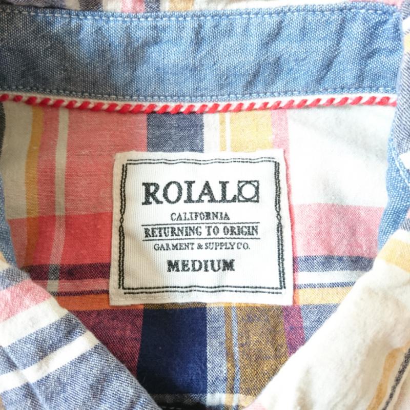 ロイヤル roial シャツ、ブラウス 半袖 M チェック X ロゴ、文字 マルチカラー / マルチカラー /  メンズ USED 古着 中古 10002210