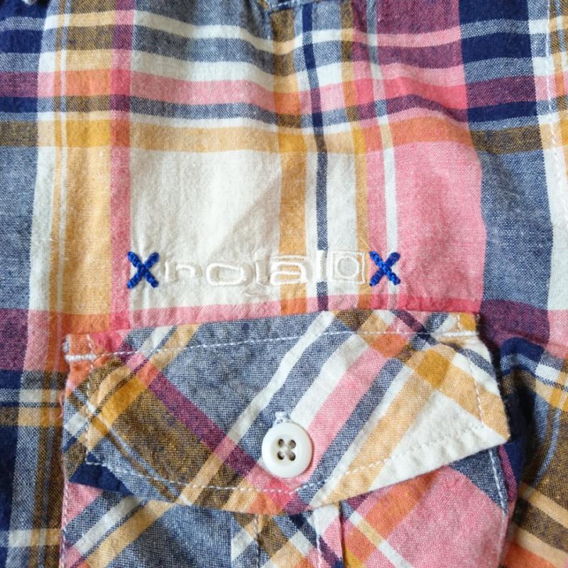 ロイヤル roial シャツ、ブラウス 半袖 M チェック X ロゴ、文字 マルチカラー / マルチカラー /  メンズ USED 古着 中古 10002210