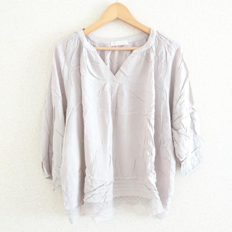 ショコラ フィネ ローブ chocol raffine robe カットソー 長袖 FREE 無地 ベージュ / ベージュ /  レディース USED 古着 中古 10002392