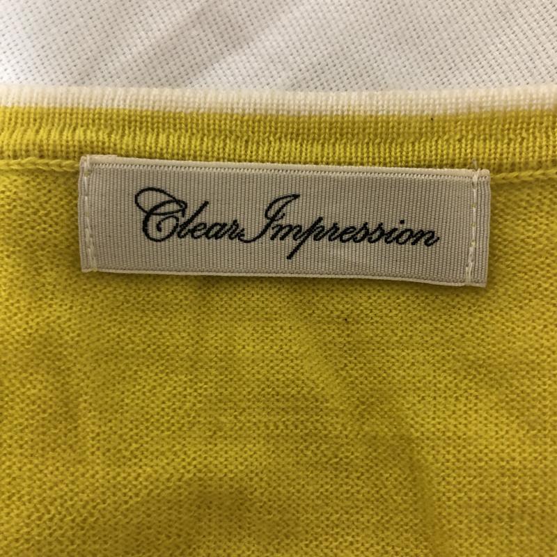 クリアインプレッション CLEAR IMPRESSION カーディガン 長袖 2 無地 白 / ホワイト / X 黄 / イエロー /  レディース USED 古着 中古 10002435