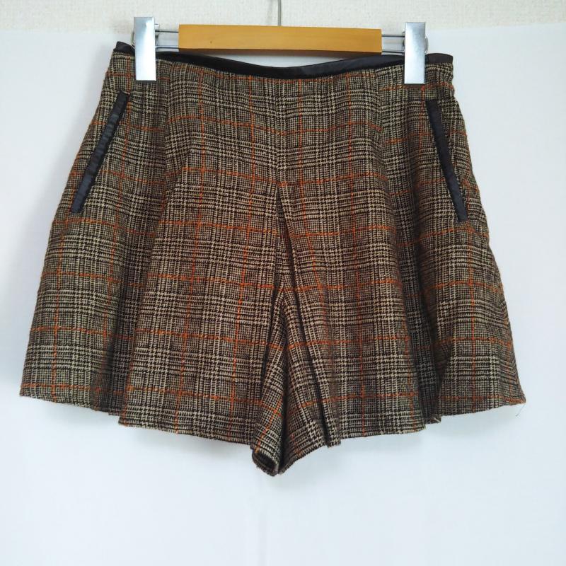 エフデ ef-de パンツ キュロット チェック 黒 / ブラック / X 橙 / オレンジ /  レディース USED 古着 中古 10002570